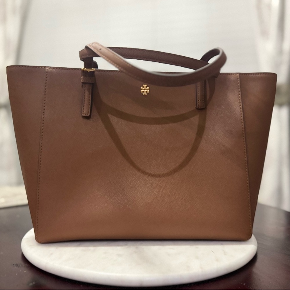 Tory Burch Emerson Saffiano Brown Leather tote